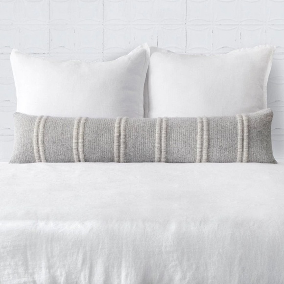 The Citizenry - Contigo lumbar pillow in grey, COVER ONLY, 12" x 48" - Picture 2 of 3